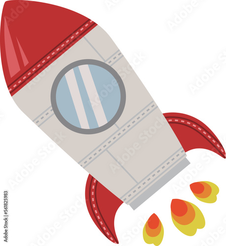 カジュアルな赤いロケットのイラスト