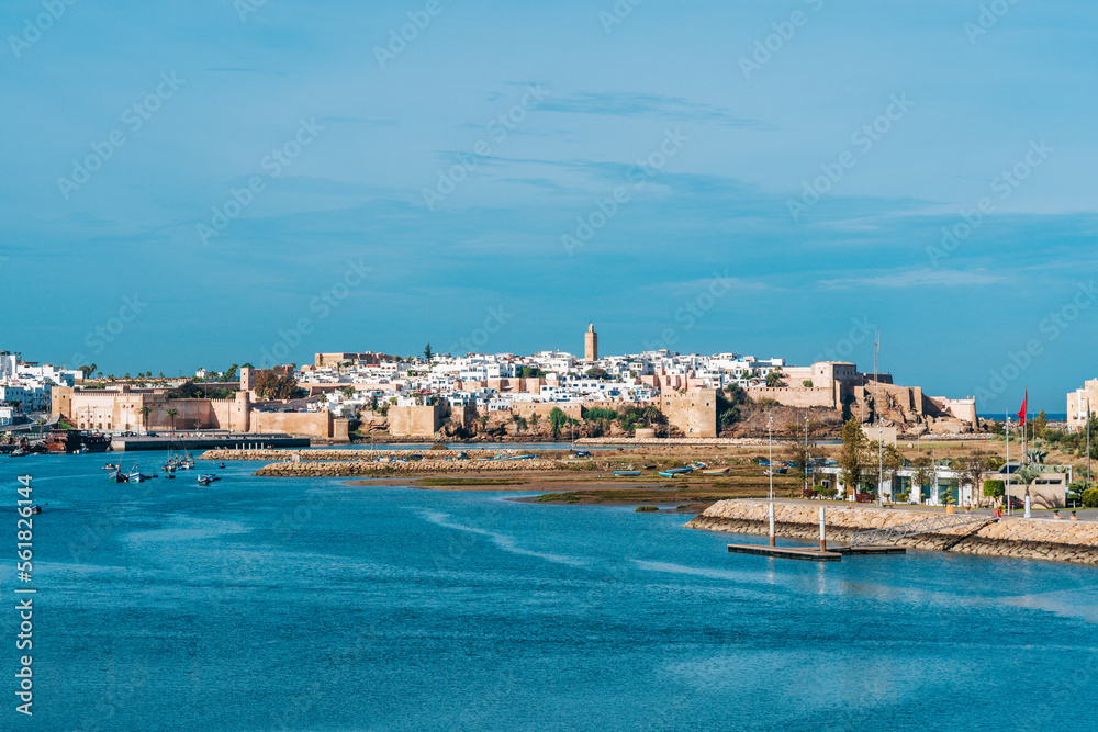 Rabat, Morocco, Scenic view of the Kasbah of the Udayas and the Bouregreg