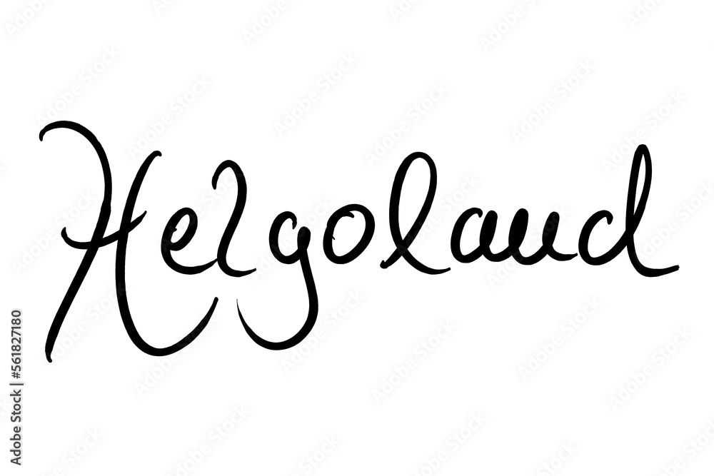 Helgoland, Handwritten black on white 