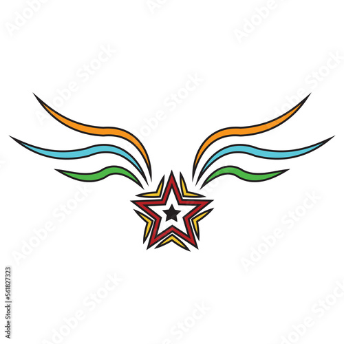 A set of cartoon colorful vector illustrations of stars isolated on a white background.