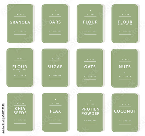 Jar Container Organization Labels for Spices Snacks and Baking - White