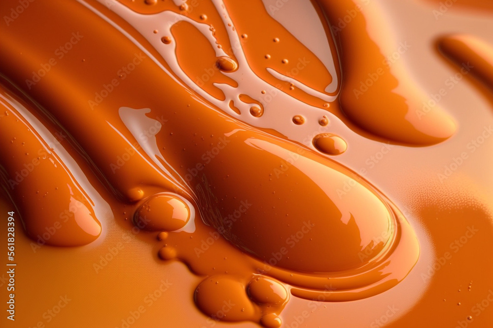 tangerine colored paint macro shot made by generative ai