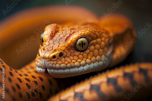 portrait of a copperhead snake made by generative ai photo
