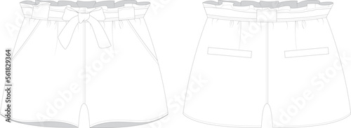 girls woman shorts technical drawing cad