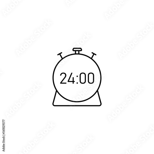 around the clock Time and clock line icons. Vector linear icon set.