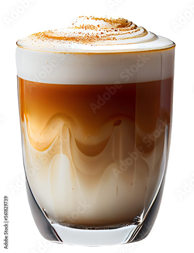 Cup of hot cappuccino coffee. Illustration Generative AI photo