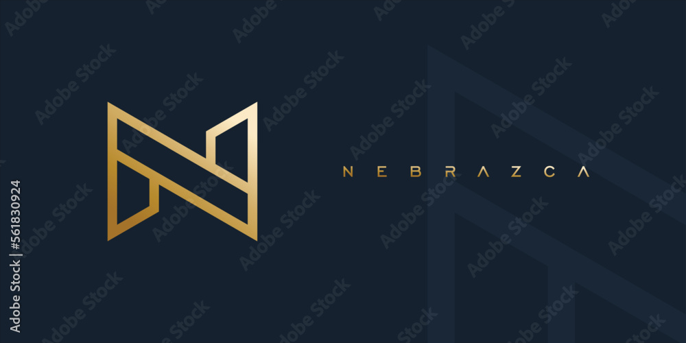 modern and sophisticated N letter initial logo design