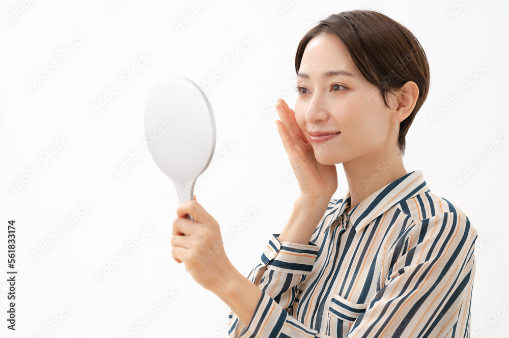 ビューティーイメージ　手鏡　女性