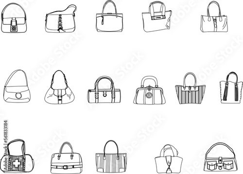 sketch vector illustration of a career woman's expensive bag