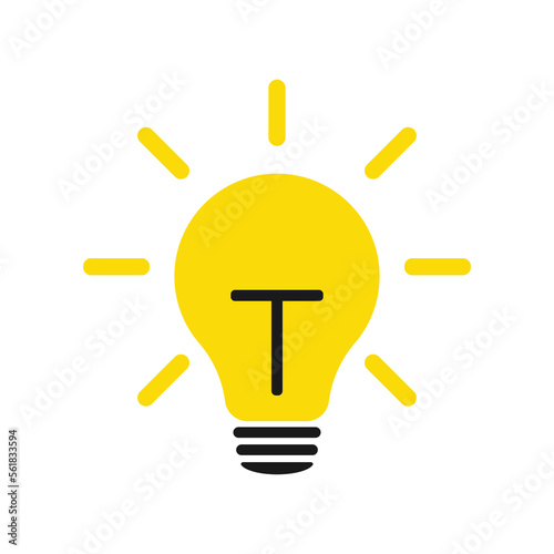 Lamp icon. The concept of an idea. Illustration.