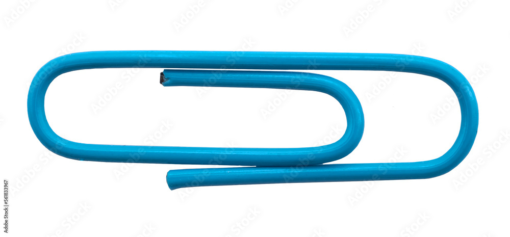 Paper clip isolate close up. Office stationery