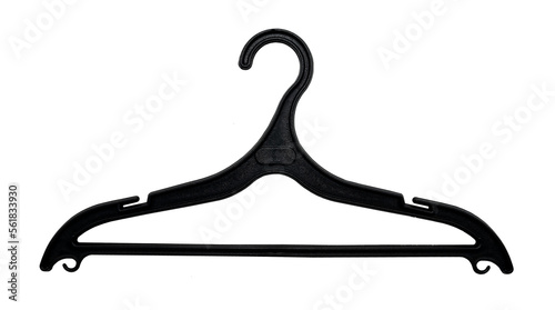 A clothes hanger on a white background suddenly closed. hanger isolate photo