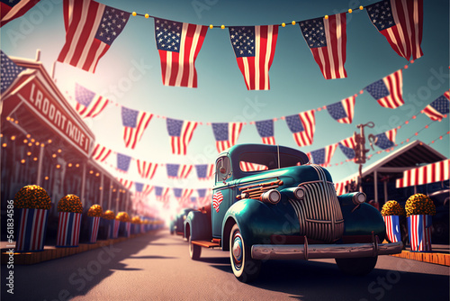 Memorial Day - Parade, Flag, USA, Weekend, Commemoration, Event, Holiday, Celebration, Emotion, Honor (Illustration Background)