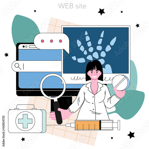 Radiology online service or platform. Disease diagnosis. X-ray, MRI