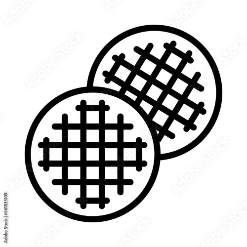 Waffle flat line icon. Outline sign for mobile concept and web design, store.