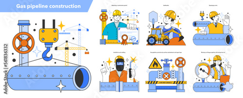 Gas pipeline construction set. Natural gas transportation system.