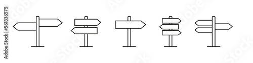 Sinpost icon. Signboard vector set. Sign direction. Sign board isolated seet on white background.