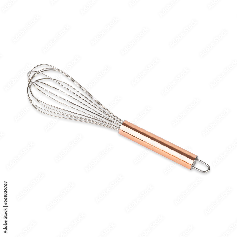 Golden kitchen fouet isolated over white background Golden kitchen fouet isolated over white background