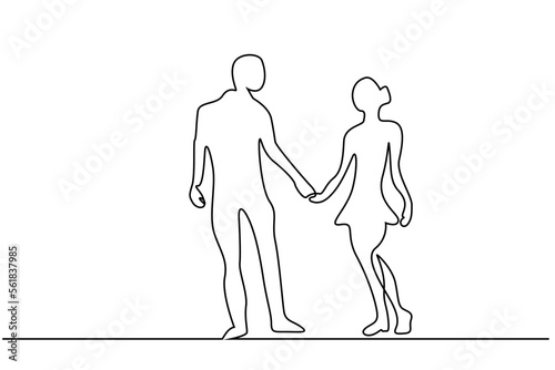 woman man couple in love hand hold hug romantic walk outside