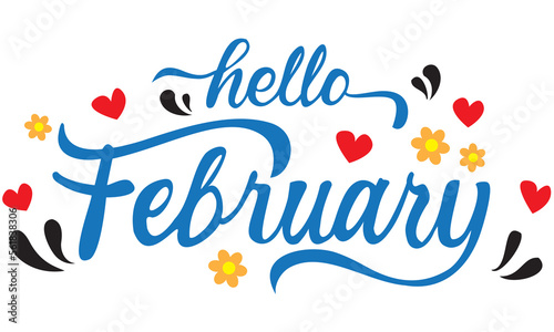 Hello February, holiday lettering decor