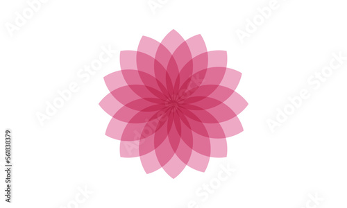 Abstract flower logo design. Linear lotus vector design. Elegant water lily logotype