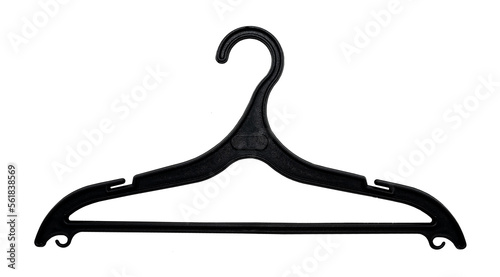 A clothes hanger on a white background suddenly closed. hanger isolate