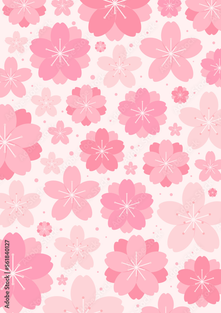 Spring blossoms, blooms, pink flowers on white background, backdrop. Flat style vector illustration. Abstract geometric design. Concept for seasonal promotion, sale, advertising, poster, banner, card