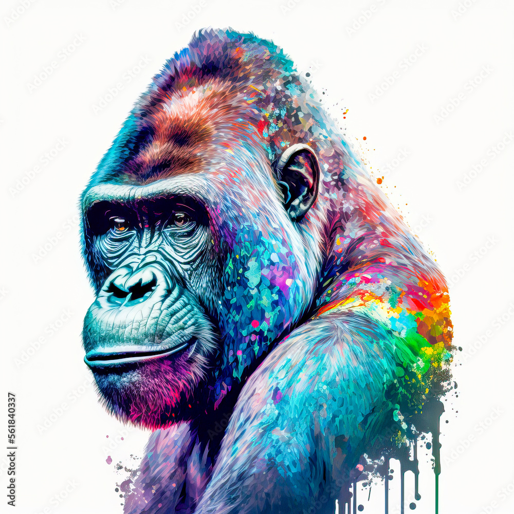 Gorillaportrait, ai generated