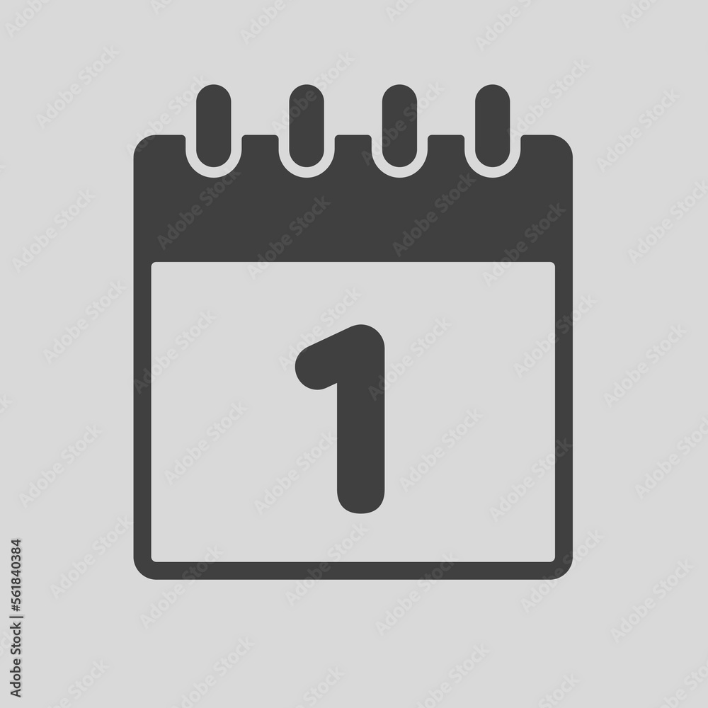 Icon page calendar day - number 1 Icon page calendar day - number 1