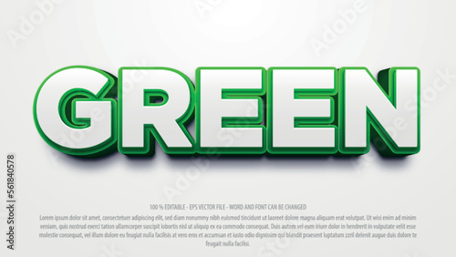 Green 3d bold style editable text effect