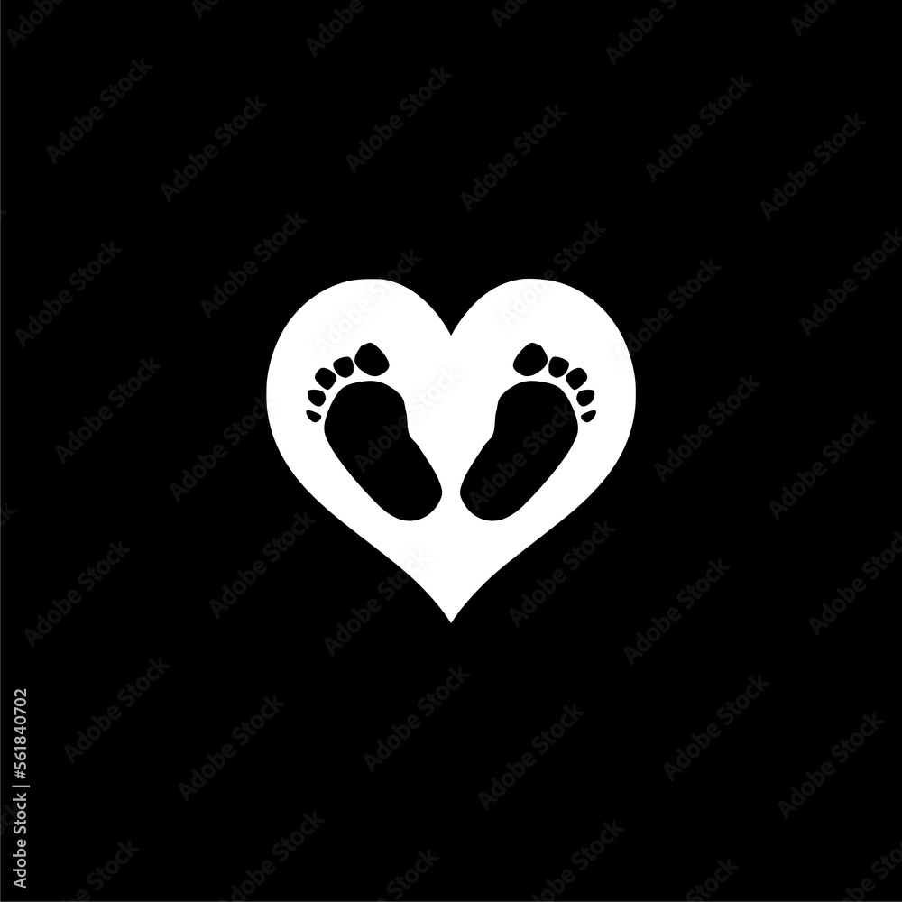 Baby\'s first steps icon isolated on black background. Baby\'s first steps icon isolated on black background.