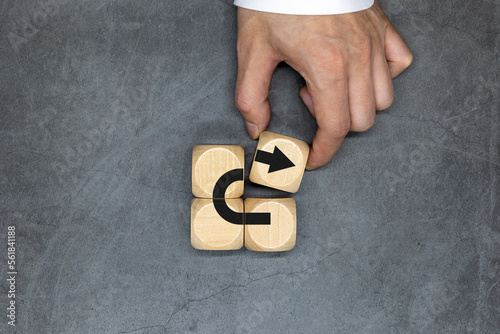 change one's mind, decision, direction