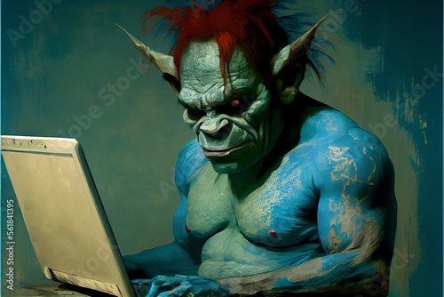 An illustration of an internet troll. Generative AI