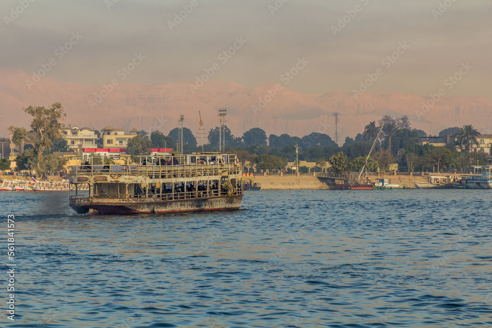 Naklejka premium Ferry at the Nile river in Luxor, Egypt