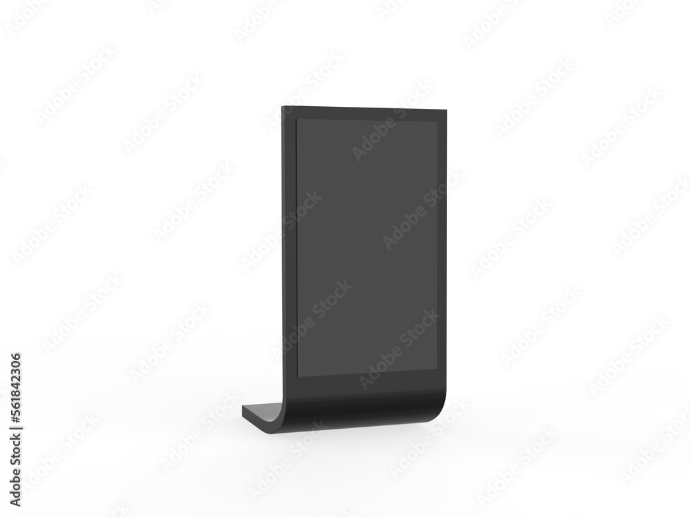 Side loading slide in metal frame table top counter mockup. 3d render illustration Side loading slide in metal frame table top counter mockup. 3d render illustration