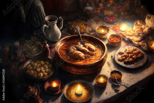 Evening meal for Ramadan called Ifthar. Generative AI