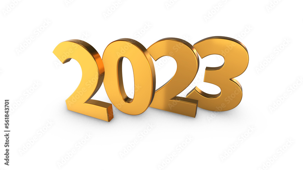 2023 golden new year symbol 3d-illustration 2023 golden new year symbol 3d-illustration
