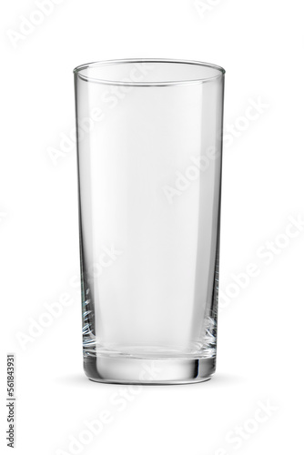 Empty drinking glass isolated on white. photo