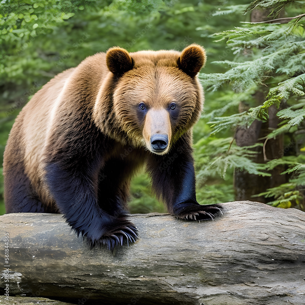 Beauty of a Bear in its Natural Habitat: River and Fur Details Beauty of a Bear in its Natural Habitat: River and Fur Details