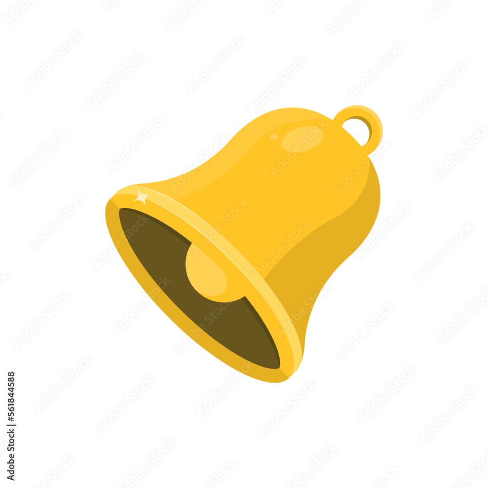Yellow bells shine on isolated background, Vector illustration. Yellow bells shine on isolated background, Vector illustration.