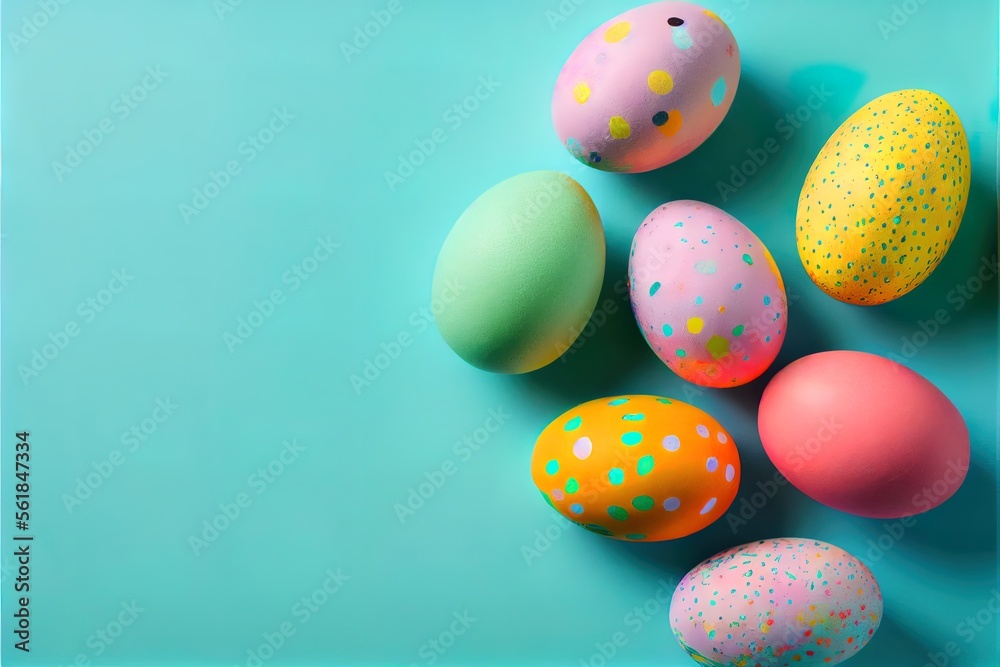 Easter background and banner with eggs isolated from the background with room for copy.