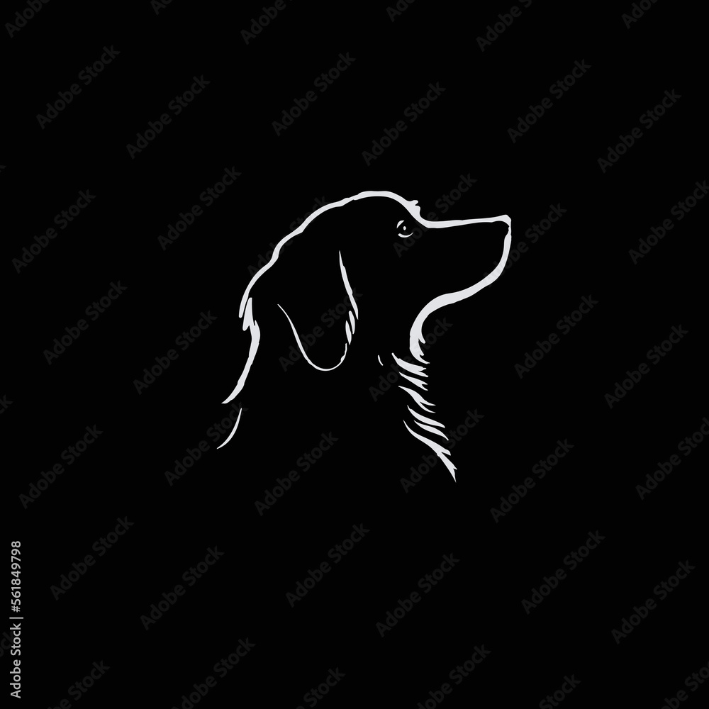 Fototapeta premium Minimalist Canine Head Vector