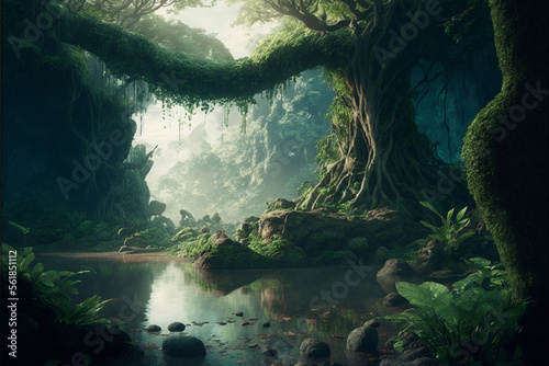 beautiful landscape of a rainforest 