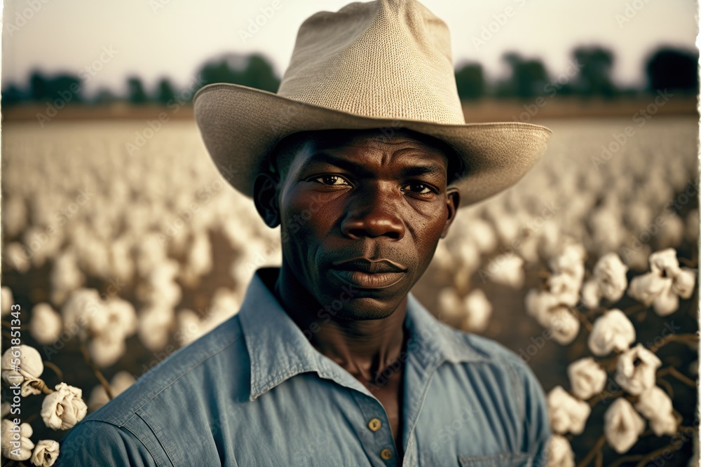 black man cotton collector generative ai portrait