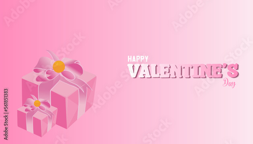 Happy Valentine's Day february 14 Banner Greeting Card with glossy colors and elegant graphic design © Bash_Stock