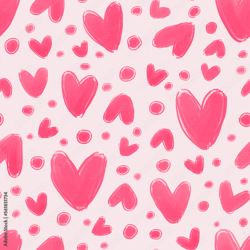 Cute sweet pink hearts as adorable lovely pretty romantic seamless pattern background backdrop wallpaper, illustration of love for Valentine's Day Cute sweet pink hearts as adorable lovely pretty romantic seamless pattern background backdrop wallpaper, illustration of love for Valentine's Day