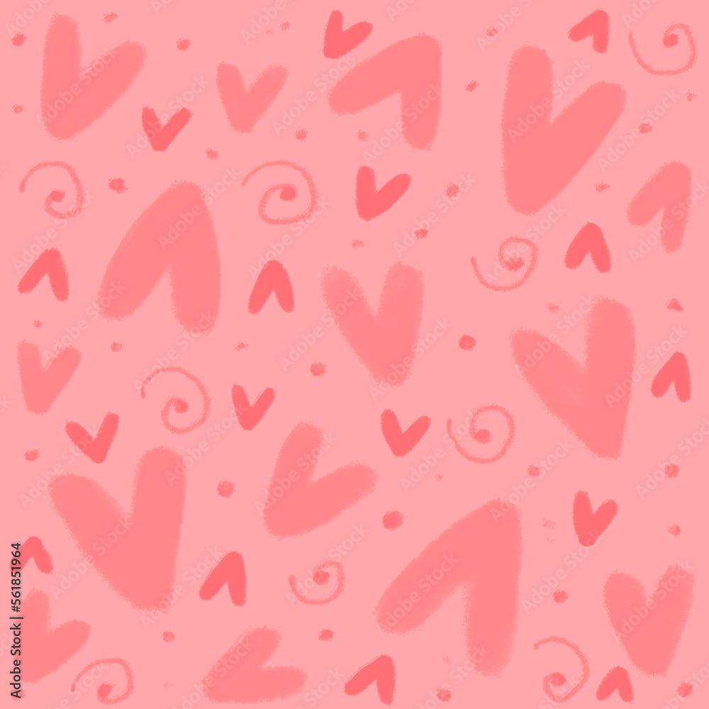 Cute sweet pink hearts as girly lovely romantic seamless pattern background backdrop wallpaper, illustration of love for Valentine's Day Cute sweet pink hearts as girly lovely romantic seamless pattern background backdrop wallpaper, illustration of love for Valentine's Day