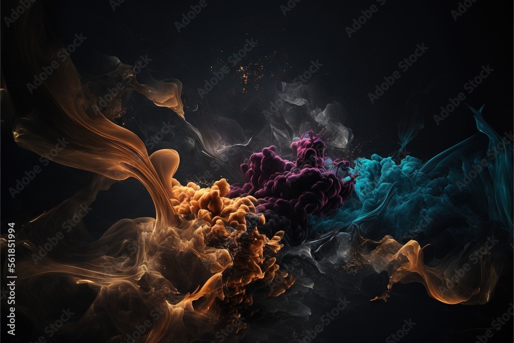 a mixture of smoke is shown in this image of a black background with a