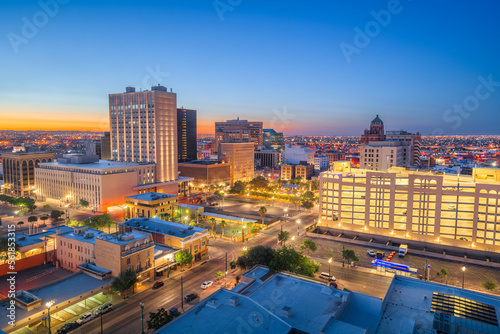 El Paso, Texas, USA Downtown City Skyline
