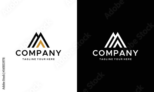 MA. Monogram of Two letters M&A. Luxury, simple, minimal and elegant MA logo design. Vector illustration template. on a black and white background.